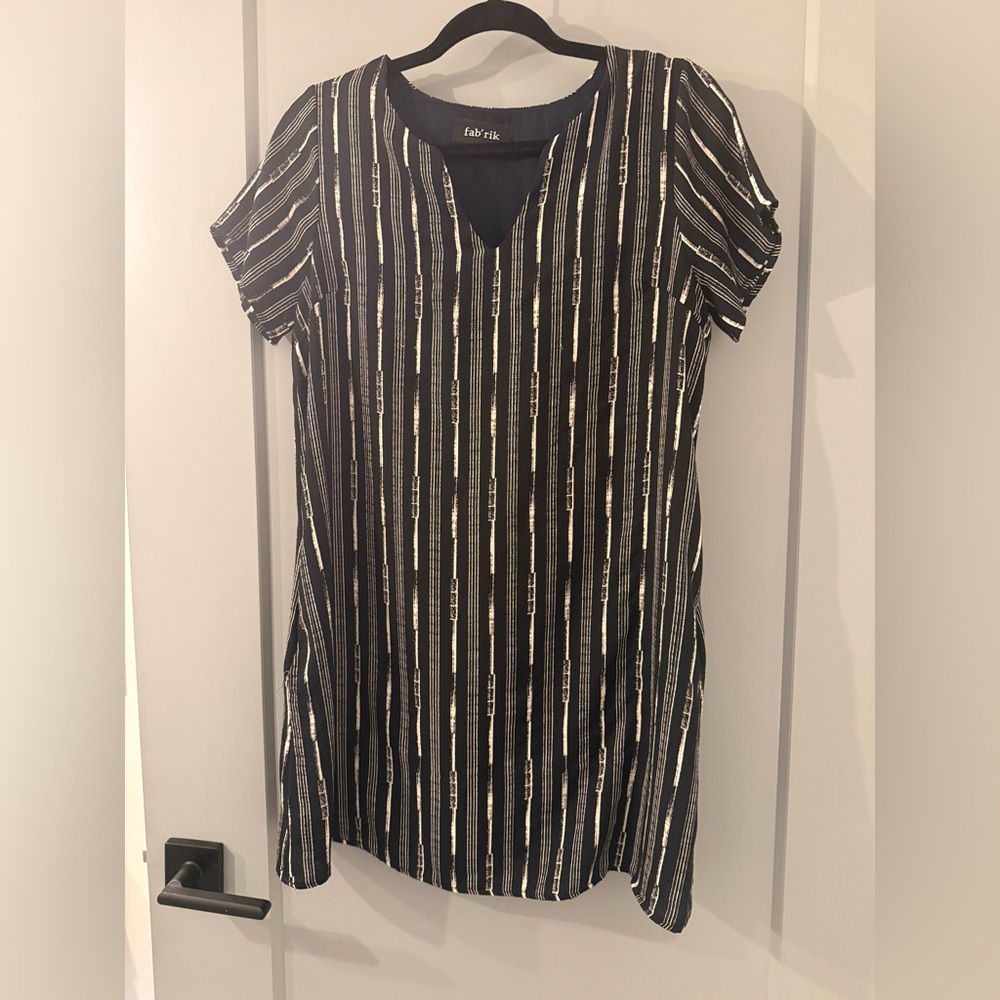 Fab'rik Black and White Striped Women's Dress
